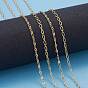 Brass Figaro Chains, Oval Link Chains, Long-Lasting Plated, Real 18K Gold Plated, Soldered, with Spool