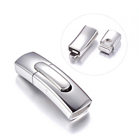 304 Stainless Steel Bayonet Clasps, Rectangle