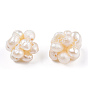 Perlas redondas naturales de perlas cultivadas de agua dulce, bolas de racimo de bolas hechas a mano