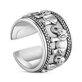 Шегрейс 925 широкие кольца из тайского серебра, манжеты кольца, открытые кольца, слон