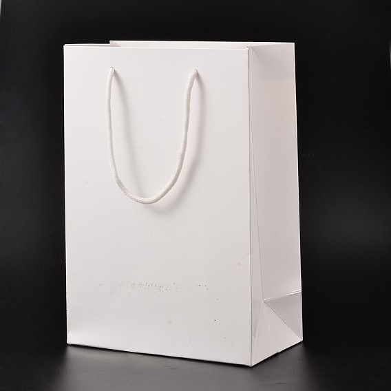 Bolsas de papel de cartón rectangular, bolsas de regalo, bolsas de compra, con mangos de nylon