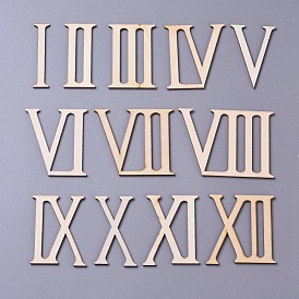 Wood Cabochon, Roman Numerals