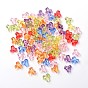 Transparent Acrylic Plastic Tri Beads for Christmas Ornaments Making, Assorted Colors, 10x10mm, Hole: 2mm, about 2500 pcs/500g