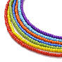 7 шт 7 цвета чакра ювелирные изделия из стеклянных бусин ожерелья набор, колье украшения для женщин и девочек