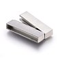 304 Stainless Steel Magnetic Clasps with Glue-in Ends, Rectangle, Brushed