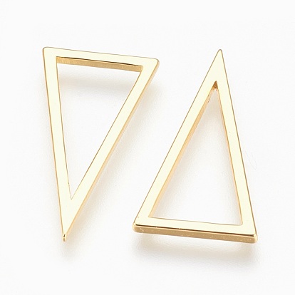 Brass Linking Rings, Lead Free & Cadmium Free & Nickel Free, Long-Lasting Plated, Triangle