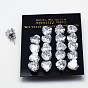 Cubic Zirconia Stud Earrings, with 304 Stainless Steel Bases, 316 Surgical Stainless Steel Pin, Grade AAA, Heart, Pin: 0.8mm