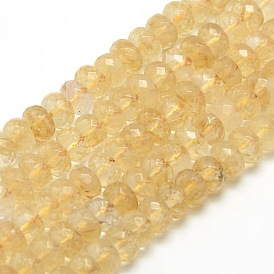 Perles de verre pastèque en pierre brins, facettes rondelle, 8x5mm, Trou: 1mm, Environ 73~78 pcs/chapelet, 14.9~15.6 pouce