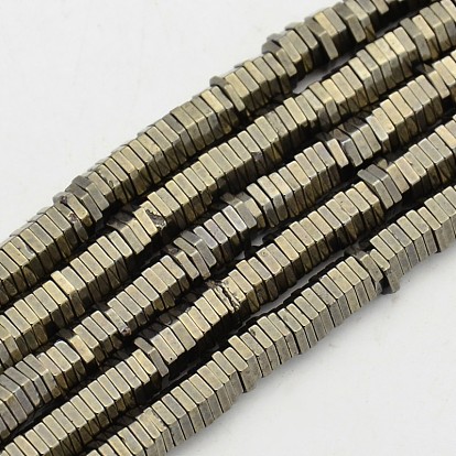 Hexagon Non-magnetic Synthetic Hematite Beads Strands, Imitation Pyrite
