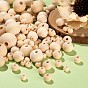 1000Pcs 7 Size Natural Unfinished Wood Beads, Round Wooden Loose Beads Spacer Beads for Craft Making, Macrame Beads