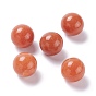 Natural Red Aventurine Beads, No Hole/Undrilled, for Wire Wrapped Pendant Making, Round