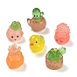 Luminous Resin Ornaments, Glow in the Dark, Micro Landscape Succulent Plant Potted Decorations