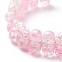 Bracelet en perles de verre tressées rondes bling, bracelet réglable double couche pour femme