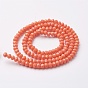 Faceted Imitation Jade Glass Beads Strands, Rondelle