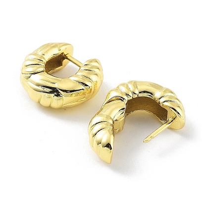 Rack Plating Brass Hoop Earrings for Women, Long-Lasting Plated, Lead Free & Cadmium Free