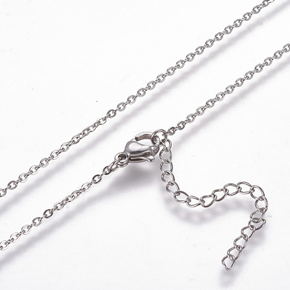 304 Stainless Steel Pendant Necklaces, with Lobster Claw Clasps and Cable Chains, Scissor and Heart