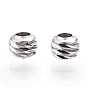 925 Sterling Silver Beads, Grooved Round, Nickel Free