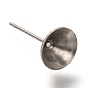 304 Stainless Steel Stud Earring Settings, for Pointed Back Xilion Rivoli Rhinestone