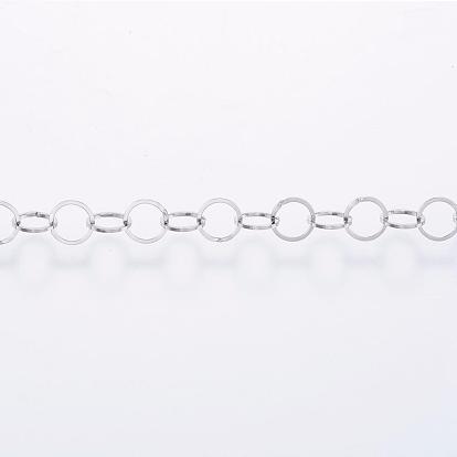 Revestimiento iónico hecho a mano (ip) 304 cadenas rolo de acero inoxidable, cadena belcher, soldada, con carrete