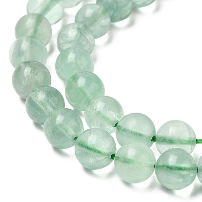 Verdes naturales perlas fluorita hebras, rondo