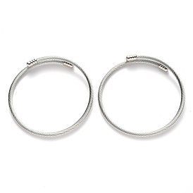 Adjustable 304 Stainless Steel Bangle Making, with Brass Cord Ends
