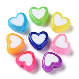 Heart Acrylic Beads, Bead in Bead