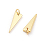 Brass Pendants, Long-Lasting Plated, Real 18K Gold Plated, Triangle