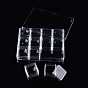 Contenedores rectangulares de almacenamiento de cuentas de plástico de poliestireno, con cajas pequeñas cuadradas 12pcs