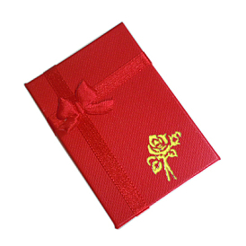 Red Pendant Necklaces Boxes with Ribbon, 7x5x1.5cm