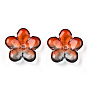 Двухцветные прозрачные обычные стеклянные бусины, цветок