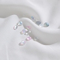 Perles de verre tchèque givrées transparentes, top foré, pétale