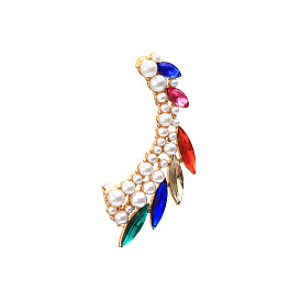 Boucles d'oreilles de luxe en perles de diamant au design élégant et au style exagéré