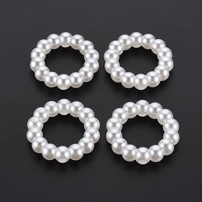 Cuentas de perlas de imitación de plástico abs, anillo