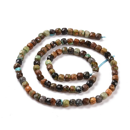 Natural Turquoise Beads Strands, Faceted, Cube