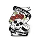 Skull with Rose Halloween Enamel Pin, Word Dead Inside But Caffeinated Alloy Badge for Backpack Clothes, Electrophoresis Black