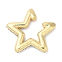 Rhinestone Star Cuff Earrings, Rack Plating Brass No Piercing Earrings for Women, Lead Free & Cadmium Free