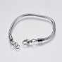 304 Stainless Steel Round Snake Chain Bracelet Making, with Lobster Claw Clasps