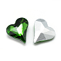 Pointed Back Glass Rhinestone Cabochons, Faceted, Heart
