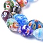 Oval Handmade Millefiori Glass Beads Strands, 12x8mm, Hole: 1.5mm, about 32pcs/strand, 14.9 inch