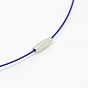 201 cordón de collar de alambre de acero inoxidable, agradable para la fabricación de joyas bricolaje, con cierre de tornillo de cobre
