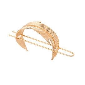 Vintage Alloy Leaf Hairpin - European and American Retro Hair Accessories.