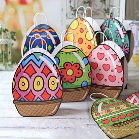 Sacs d'emballage de bonbons en papier en forme d'œuf de Pâques avec poignée