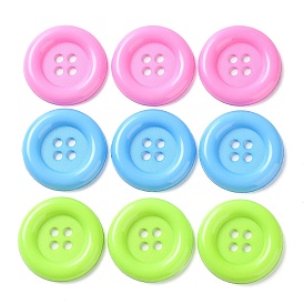 CRASPIRE 30Pcs 3 Colors Plastic Button, 4-Hole, Flat Round