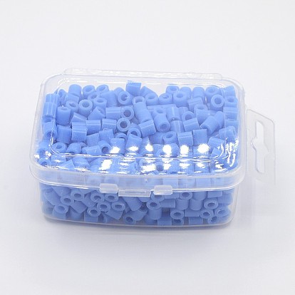 1 caja 5 mm abalorios melty pe diy recambios de abalorios fusibles para niños, tubo, 5x5 mm, agujero: 3 mm, sobre 500 unidades / caja