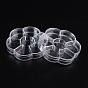 Plastic Bead Containers, Jewelry Box for Nail Art Decoration, Flower, Clear, 7 Compartments, 105x92x20mm