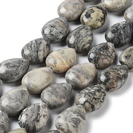 Natural Teardrop Map Stone/Picasso Stone/Picasso Jasper Beads Strands