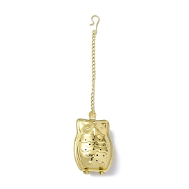 Owl Loose Tea Infuser, with Chain & Hook, 304 Stainless Steel Mesh Tea Ball Strainer