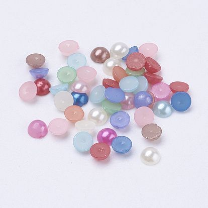 Half Round Domed Imitated Pearl Acrylic Cabochons