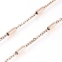 Placage ionique (ip) 304 chaînes porte-câbles en acier inoxydable, avec des perles tubulaires, soudé, avec bobine, Ovale Plat