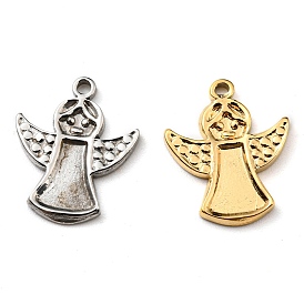 Ion Plating(IP) 304 Stainless Steel Charms, Manual Polishing, Christmas Theme, Angel